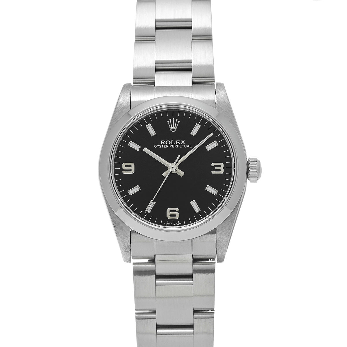 Oyster Perpetual 77080 A (manufactured circa 1999) Black ROLEX Unisex [Pre-Owned].