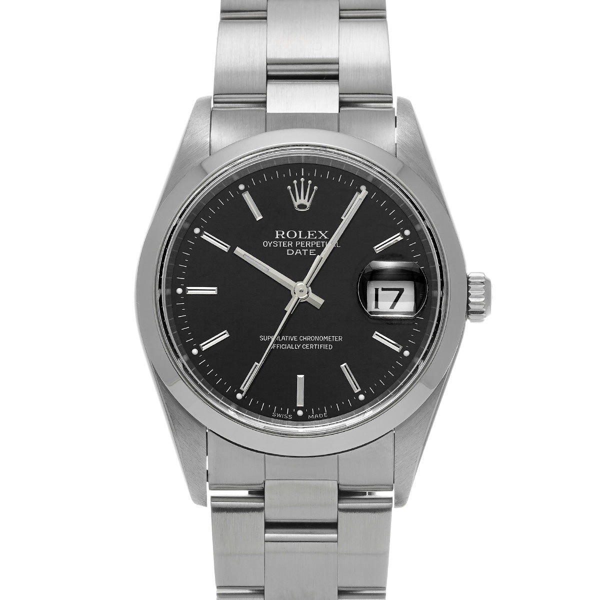 Oyster Perpetual Date 15200 A (manufactured circa 1999) Black ROLEX Men's [Pre-Owned].