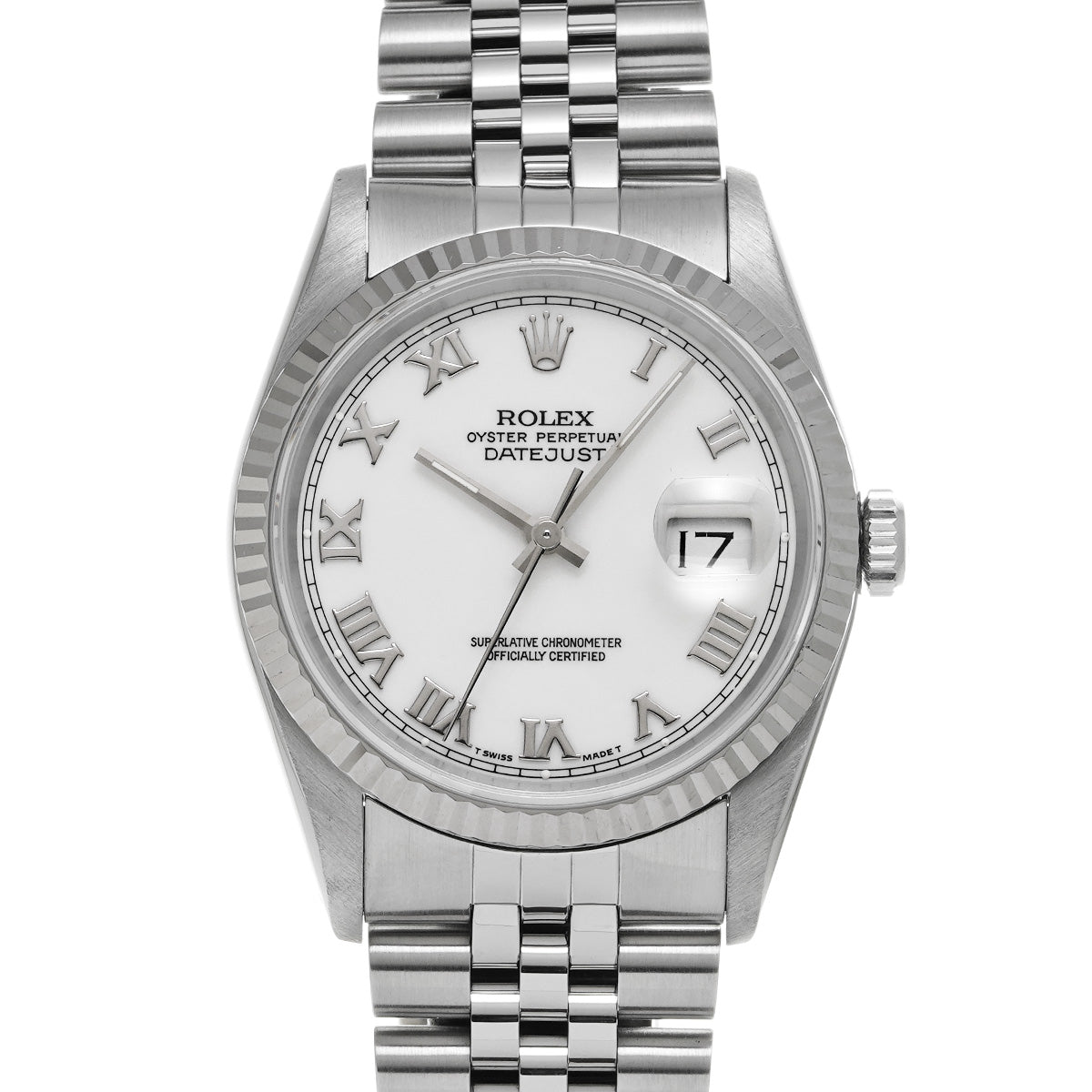 DATE JUST 16234 X (manufactured circa 1991) White ROLEX Men's [Pre-Owned].