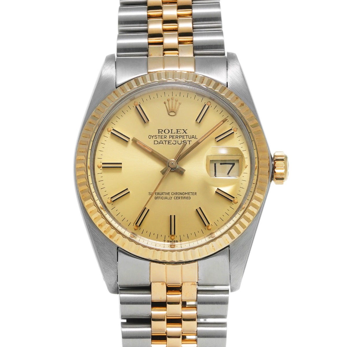 DATE JUST 16013 80's (manufactured circa 1983) Champagne ROLEX Men's [Pre-Owned].