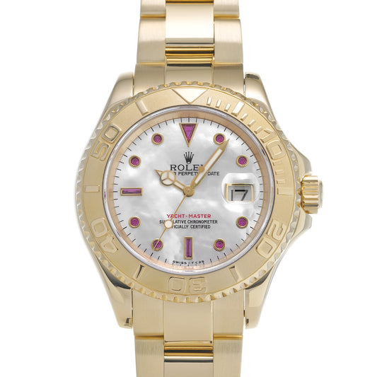 Yacht-Master 16628NGR T (manufactured circa 1997) White MOP/Ruby ROLEX Men's [Pre-Owned].