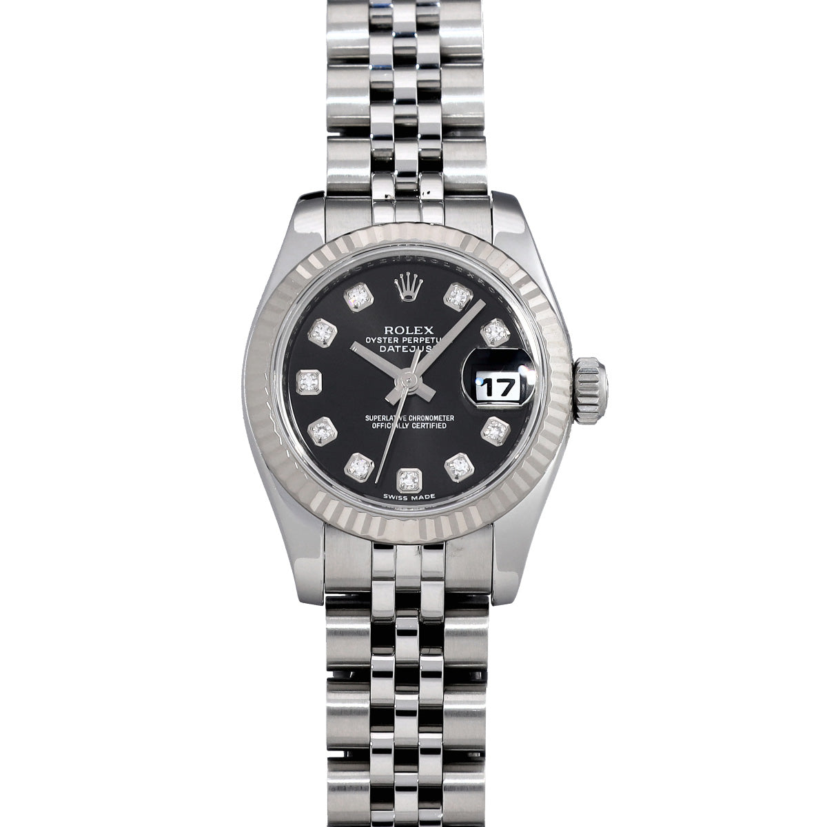 179174G Datejust G (made around 2010) Black/Diamond ROLEX Ladies [Pre-Owned].