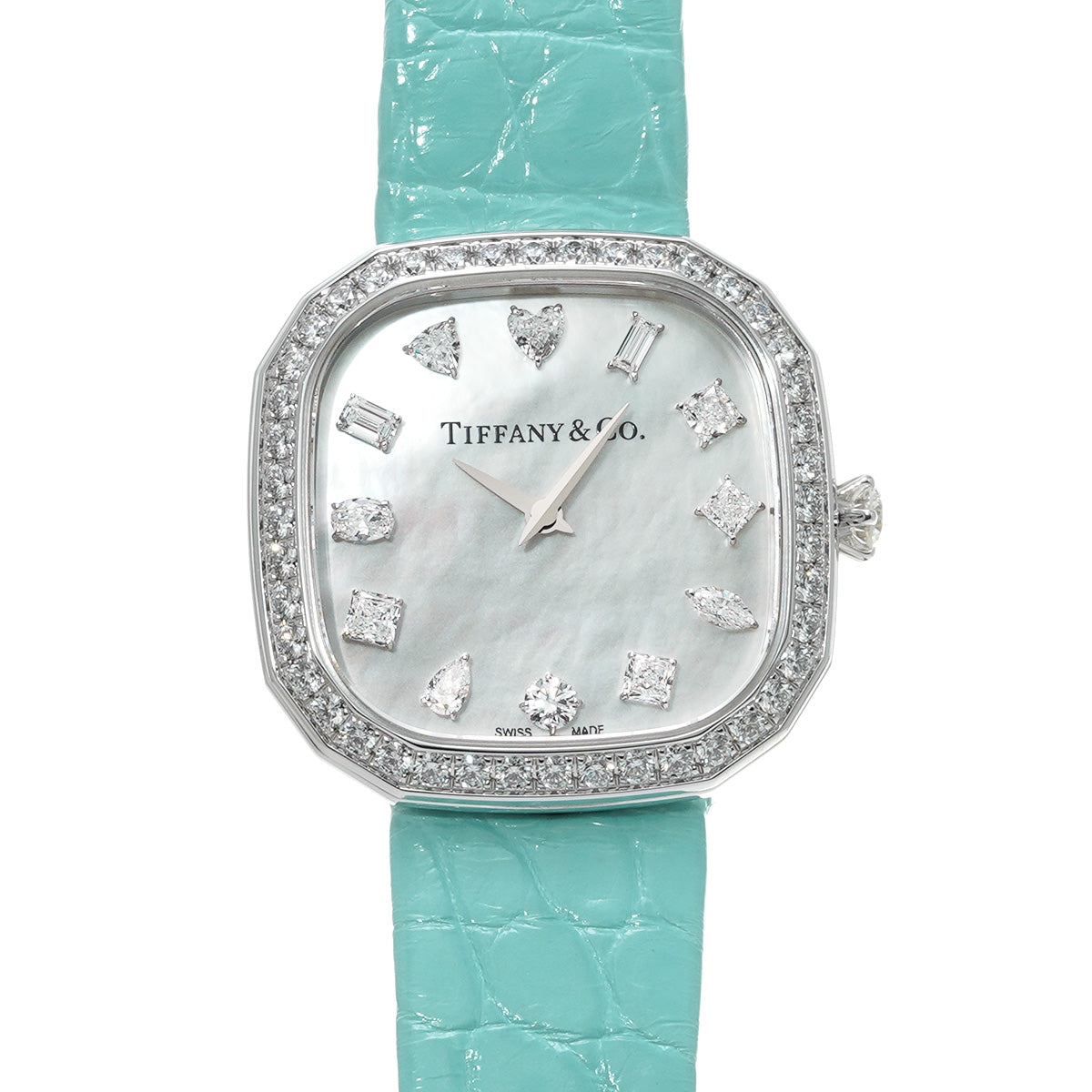 75366116 Eternity 28 mm cushion shape watch White MOP/diamond TIFFANY &amp; Co. ladies [pre-owned]