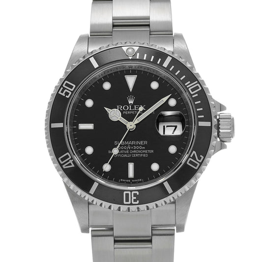 Submariner Date 16610 V (manufactured circa 2009) Black ROLEX Men's [Pre-Owned].