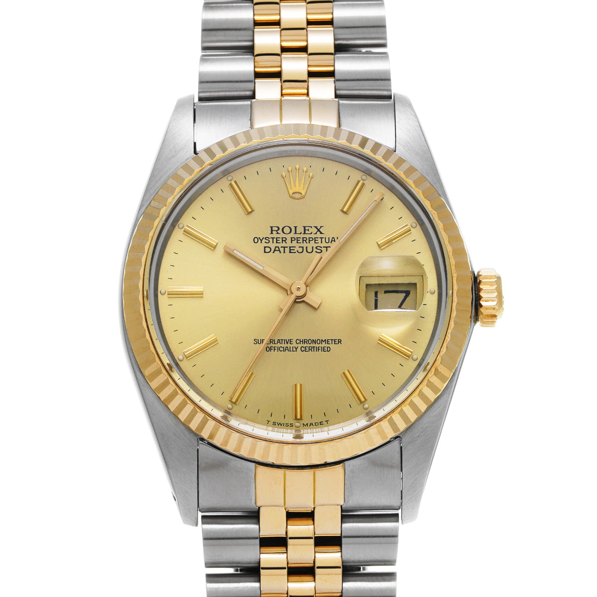 Datejust 16013 R (manufactured circa 1987) Champagne ROLEX Men's [Pre-Owned].