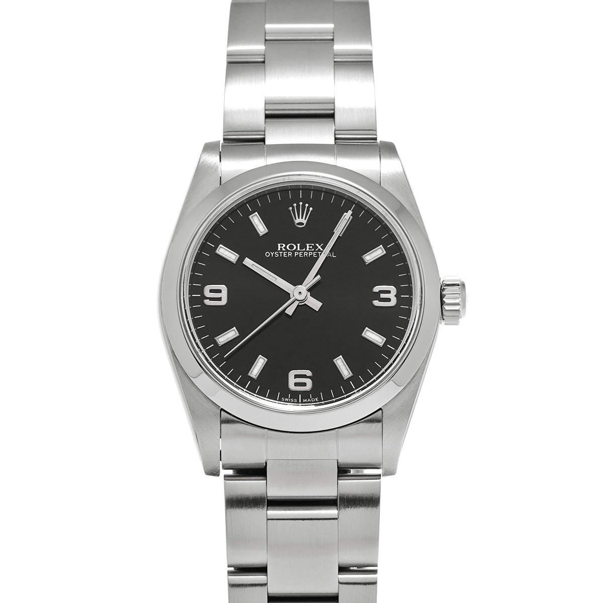 Oyster Perpetual 77080 A (manufactured circa 1999) Black ROLEX Unisex [Pre-Owned].