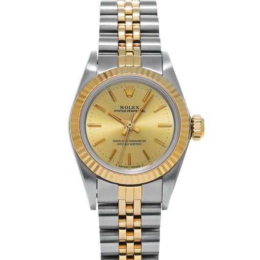 Oyster Perpetual 67193 E (manufactured circa 1990) Champagne ROLEX Ladies [Pre-owned].