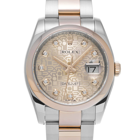 DATE JUST 116201G D (manufactured circa 2005) Pink Computer/Diamond ROLEX Men's [Pre-Owned].