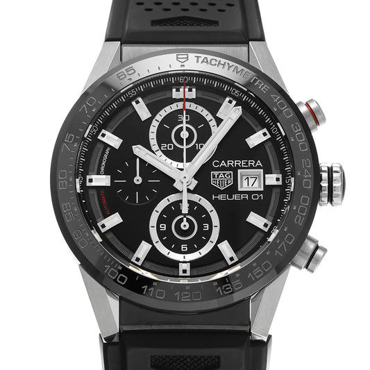 CARRERA CALIBRE HEUER 01 Chronograph CAR201Z.FT6046 Black TAG HEUER Men's [Pre-Owned].