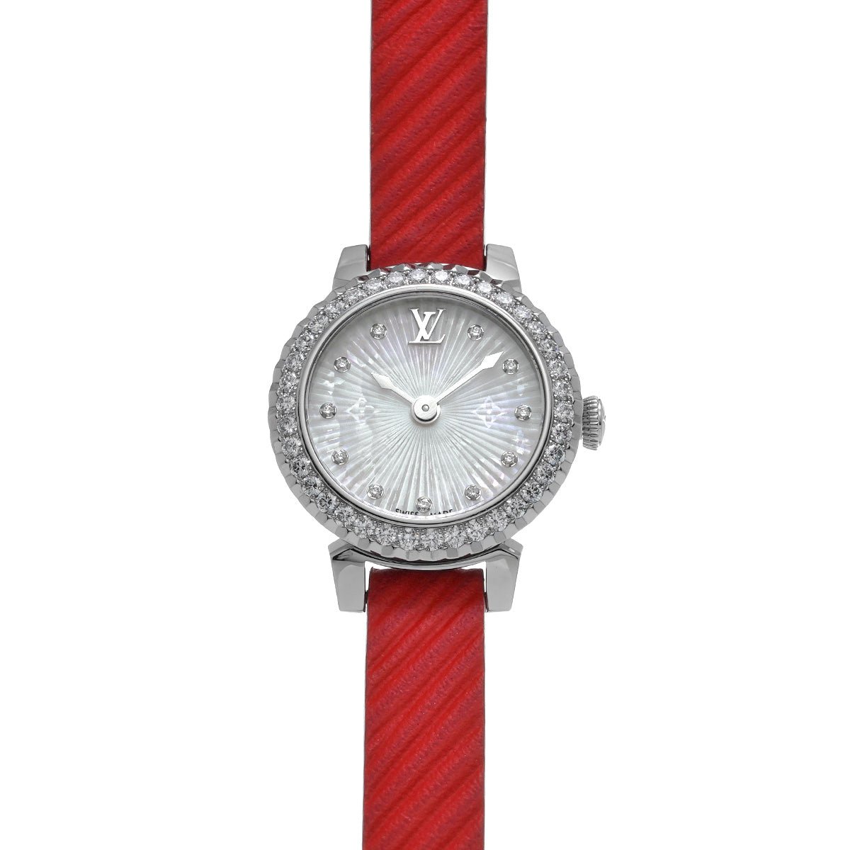 Tambour Q1M040 White MOP/Diamond LOUIS VUITTON Ladies [Pre-owned].