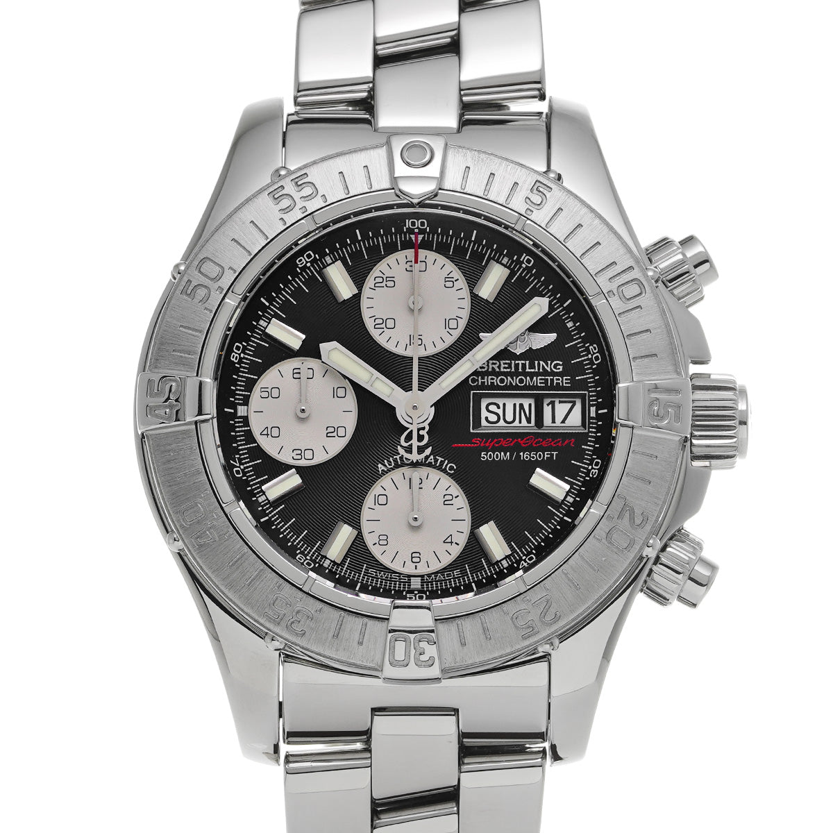 Chrono Super Ocean A111B00PRS Black/Silver BREITLING Men's [Pre-Owned]