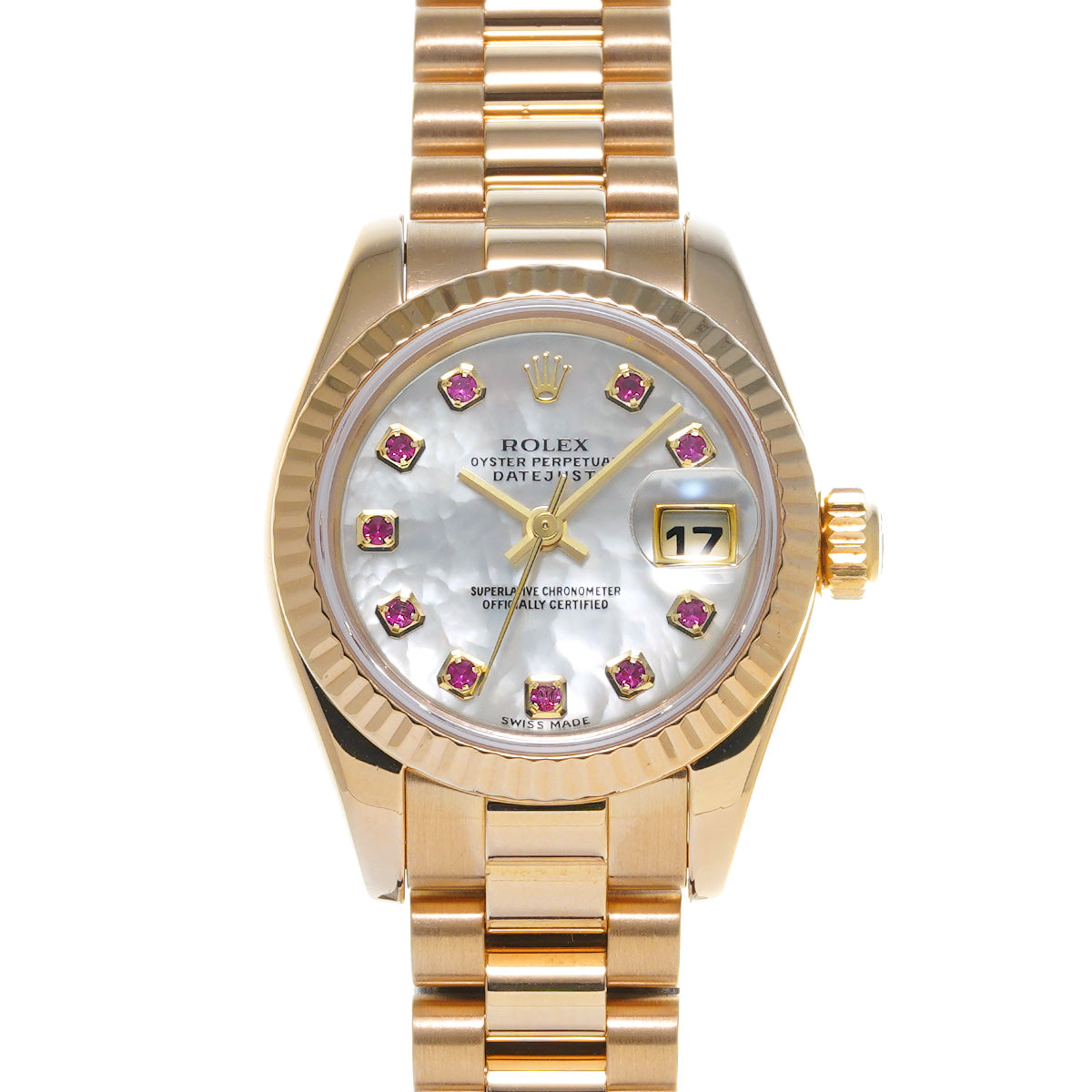 Lady Datejust 26 179178NGR White MOP/Ruby ROLEX Ladies [Pre-owned].