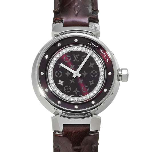 Tambour Disc Amaranth Diamont MM Q1319 Amaranth/Diamond LOUIS VUITTON Ladies [Pre-owned]