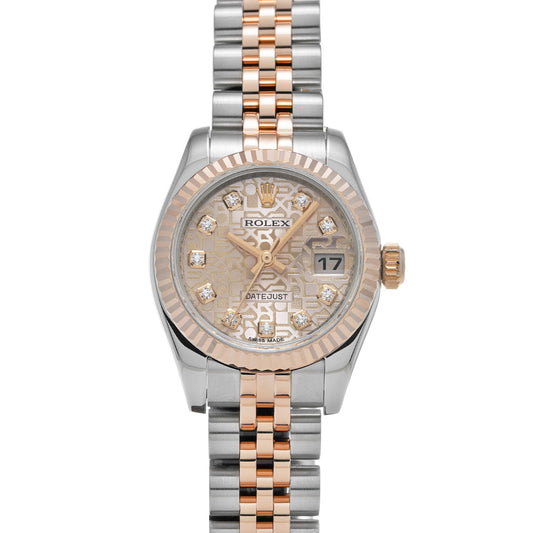 DATE JUST 179171G Random Serial Pink Computer/Diamond ROLEX Ladies [Pre-Owned].