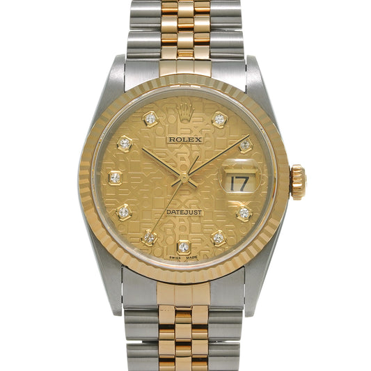 Datejust 16233G T (made around 1996) Champagne Computer/Diamond ROLEX Men's [Pre-Owned].