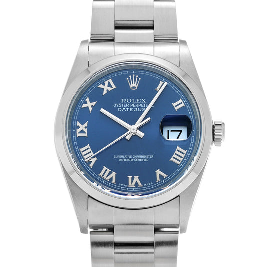 DATE JUST 16200 K (manufactured circa 2001) Blue ROLEX Men's [Pre-Owned].