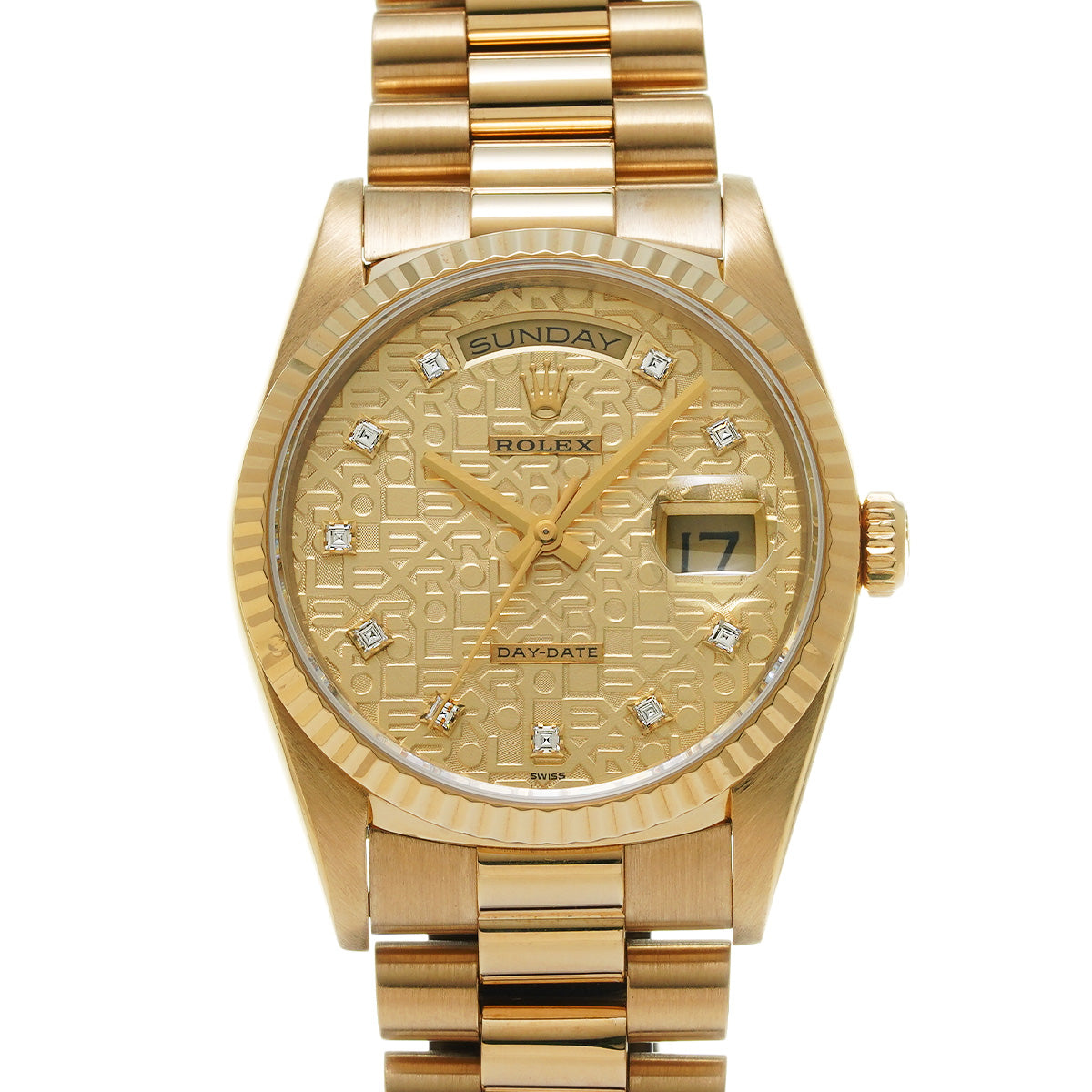 Day Date 18238G W (made around 1995) Champagne Computer/Diamond ROLEX Men's [Pre-Owned].