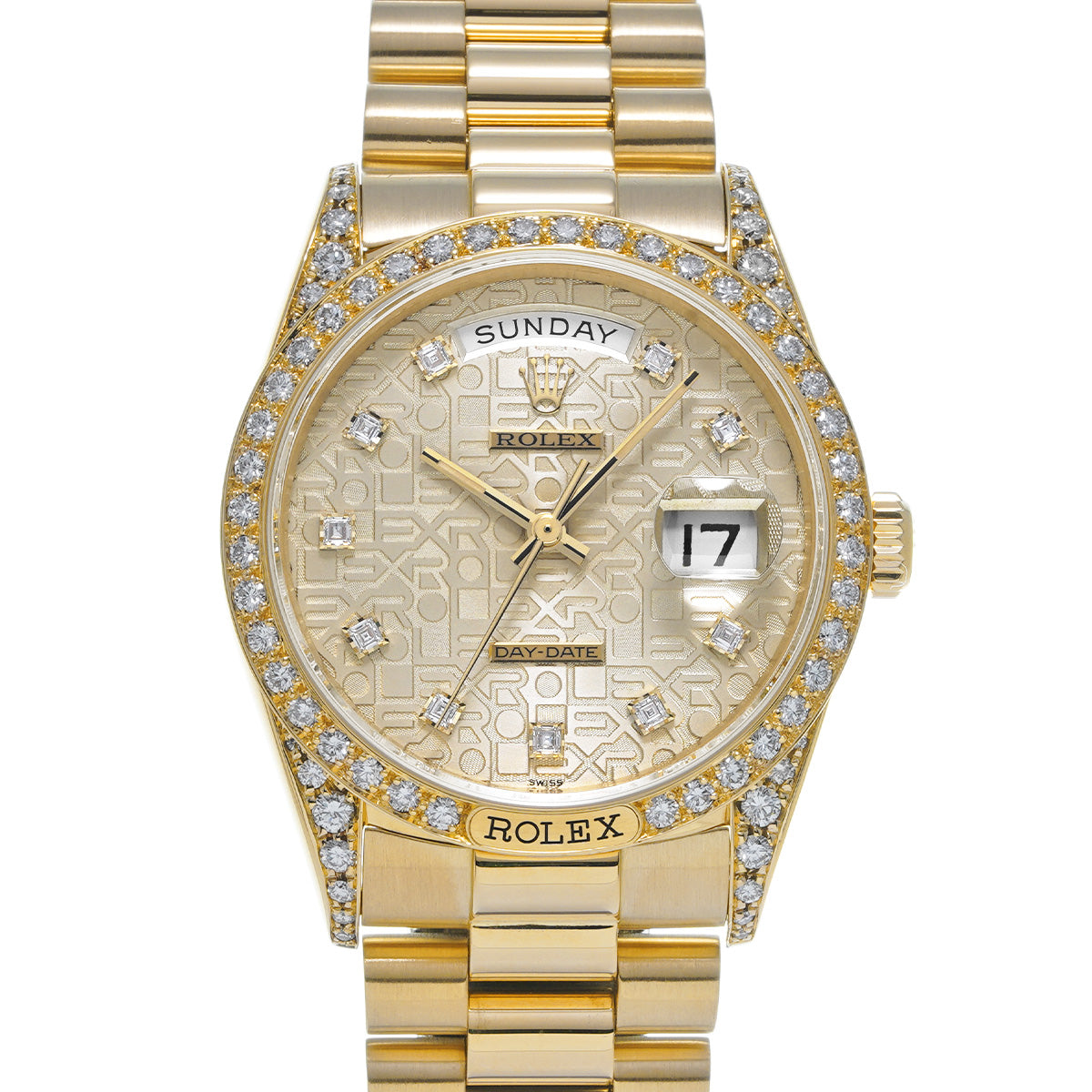 18138 Day Date 95 (manufactured circa 1986) Ivory Computer/Diamond ROLEX Men's [Pre-Owned].
