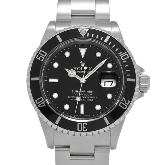 Submariner Date 16610 D (manufactured circa 2005) Black ROLEX Men's [Pre-Owned].