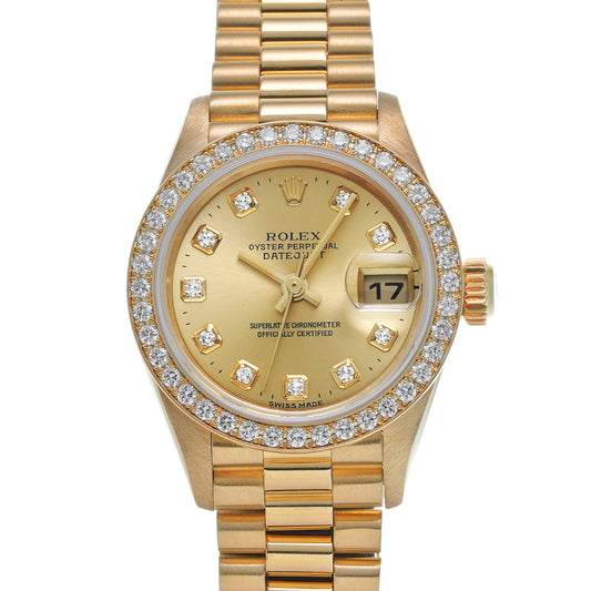 DATE JUST 79138G P (made around 2000) Champagne/Diamond ROLEX Ladies [Pre-Owned].