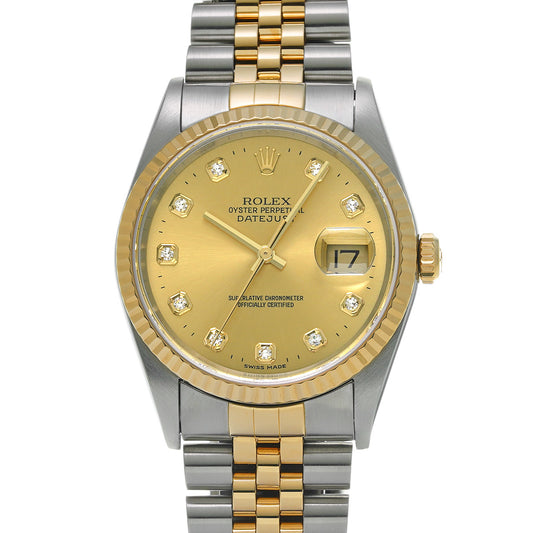 Datejust 16233G P (made around 2000) Champagne/Diamond ROLEX Men's [Pre-Owned].