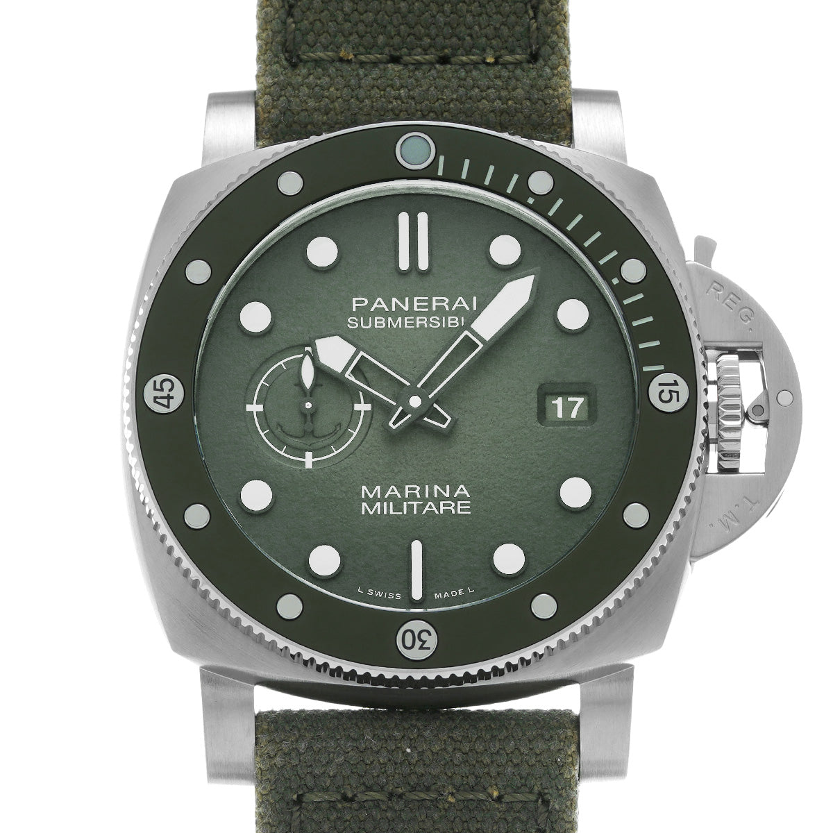 Submersible Marina Militare PAM01697 AB No. (manufactured in 2025) Matte Green PANERAI Men's [New].