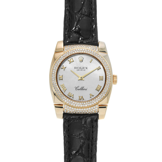 Cellini 6311/8 K number (manufactured around 2001) White MOP ROLEX Ladies [Pre-owned].