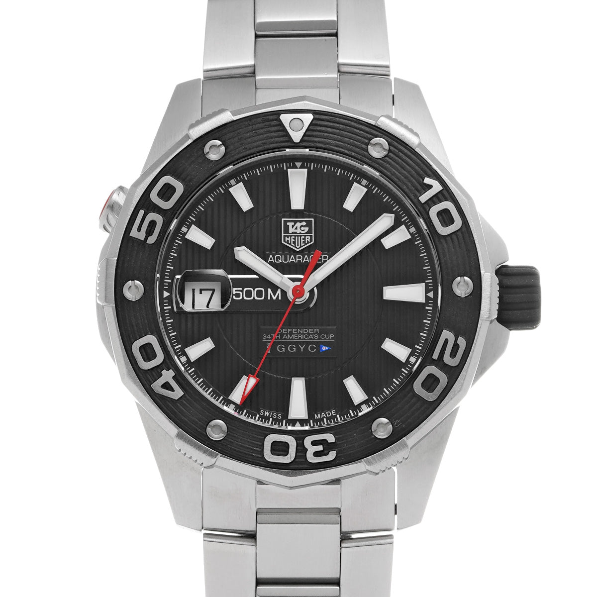 Aquaracer Calibre 5 America's Cup WAJ2119.BA0870 Black TAG HEUER Men's [Pre-Owned]