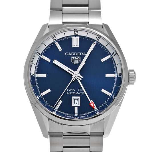 CARRERA Calibre 7 Twin Time Date WBN201A.BA0640 Blue TAG HEUER Men's [Pre-Owned].