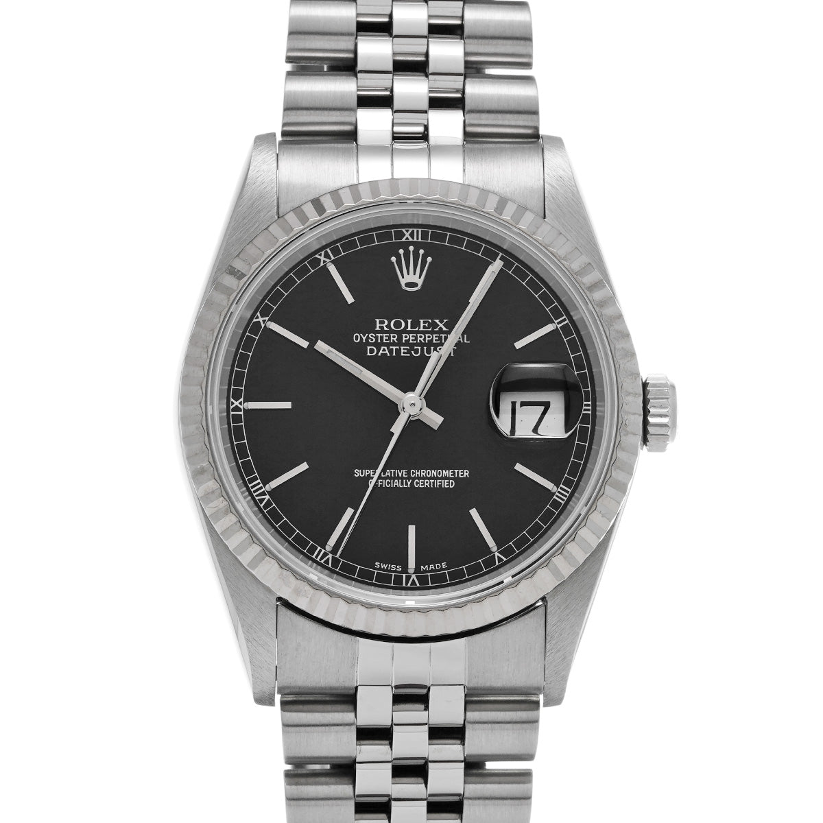 DATE JUST 16234 Y (made around 2002) Black ROLEX Men's [Pre-Owned].