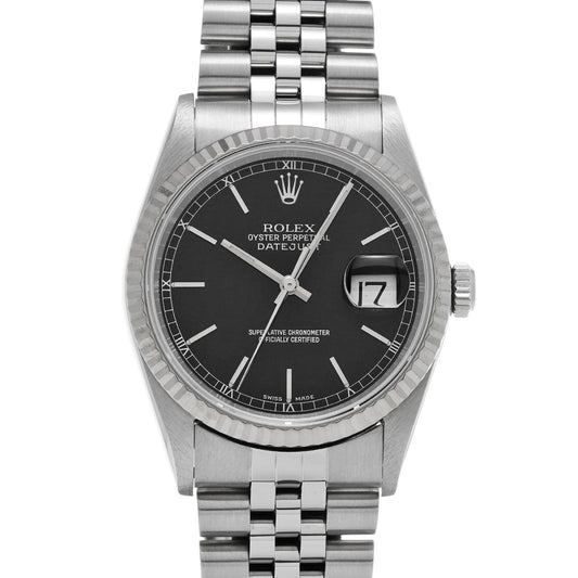 DATE JUST 16234 Y (made around 2002) Black ROLEX Men's [Pre-Owned].