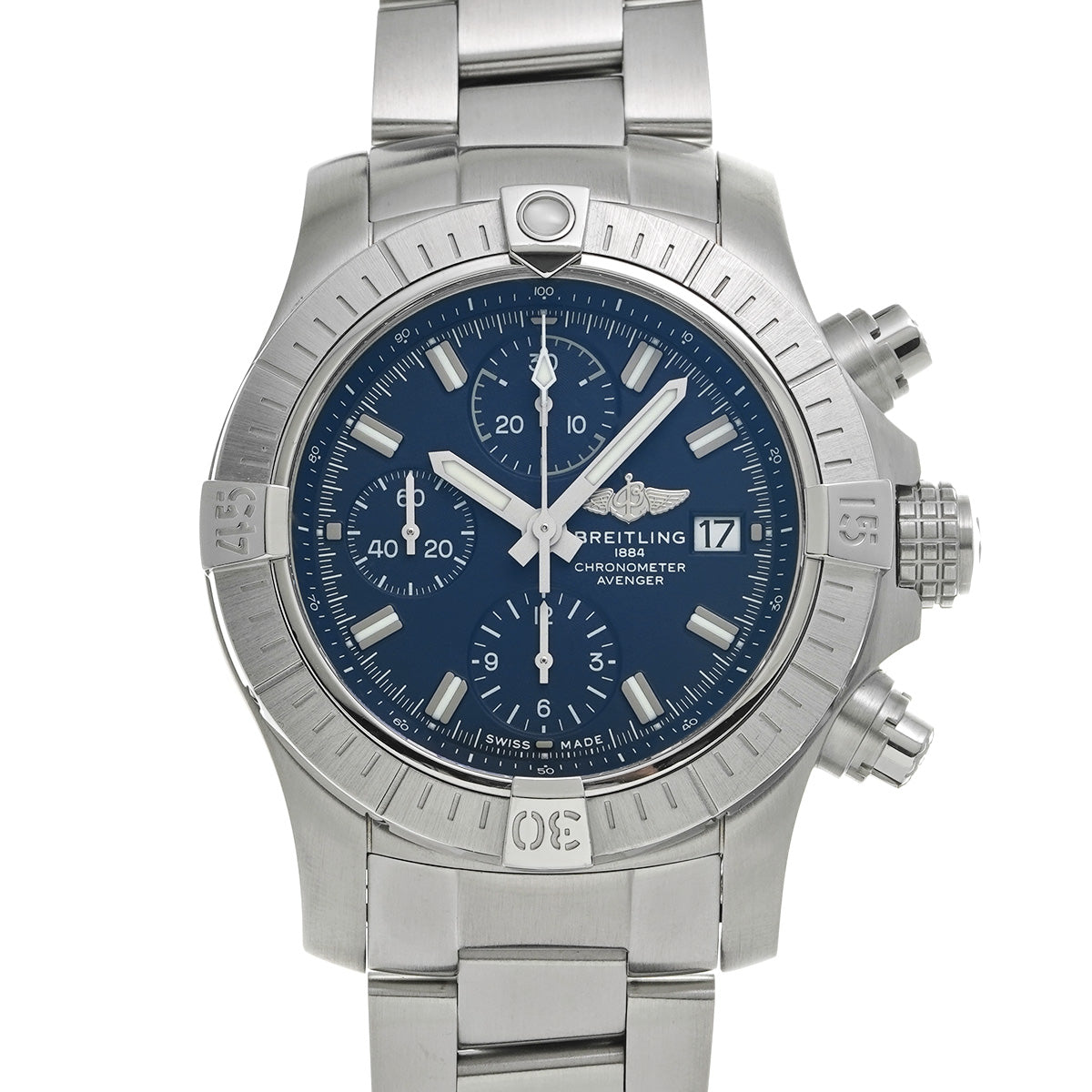 Avenger Chronograph 43 A13385101C1A1 Blue BREITLING Men's [Pre-Owned].