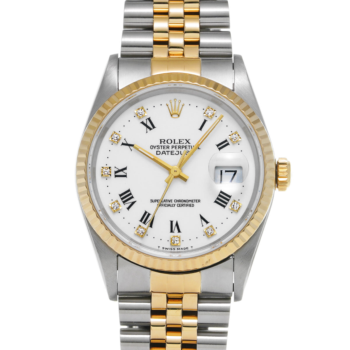 DATE JUST 16233G X (manufactured circa 1991) White/Diamond ROLEX Men's [Pre-Owned].
