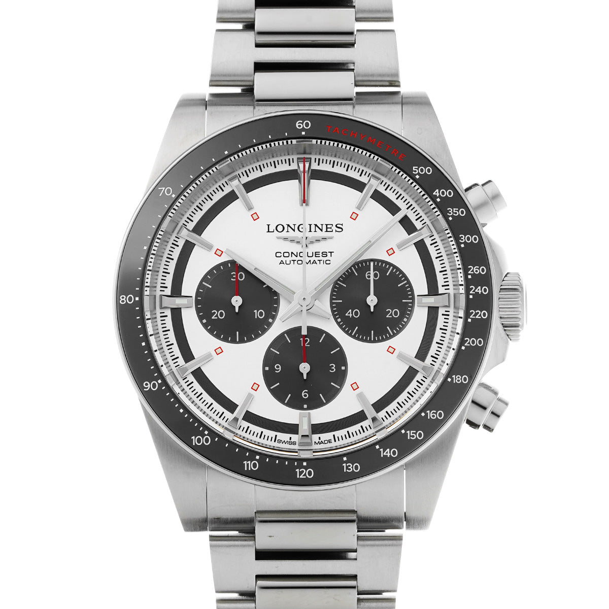 Conquest Chronograph L3.835.4.72.6 White/Black LONGINES Men's [Pre-Owned].