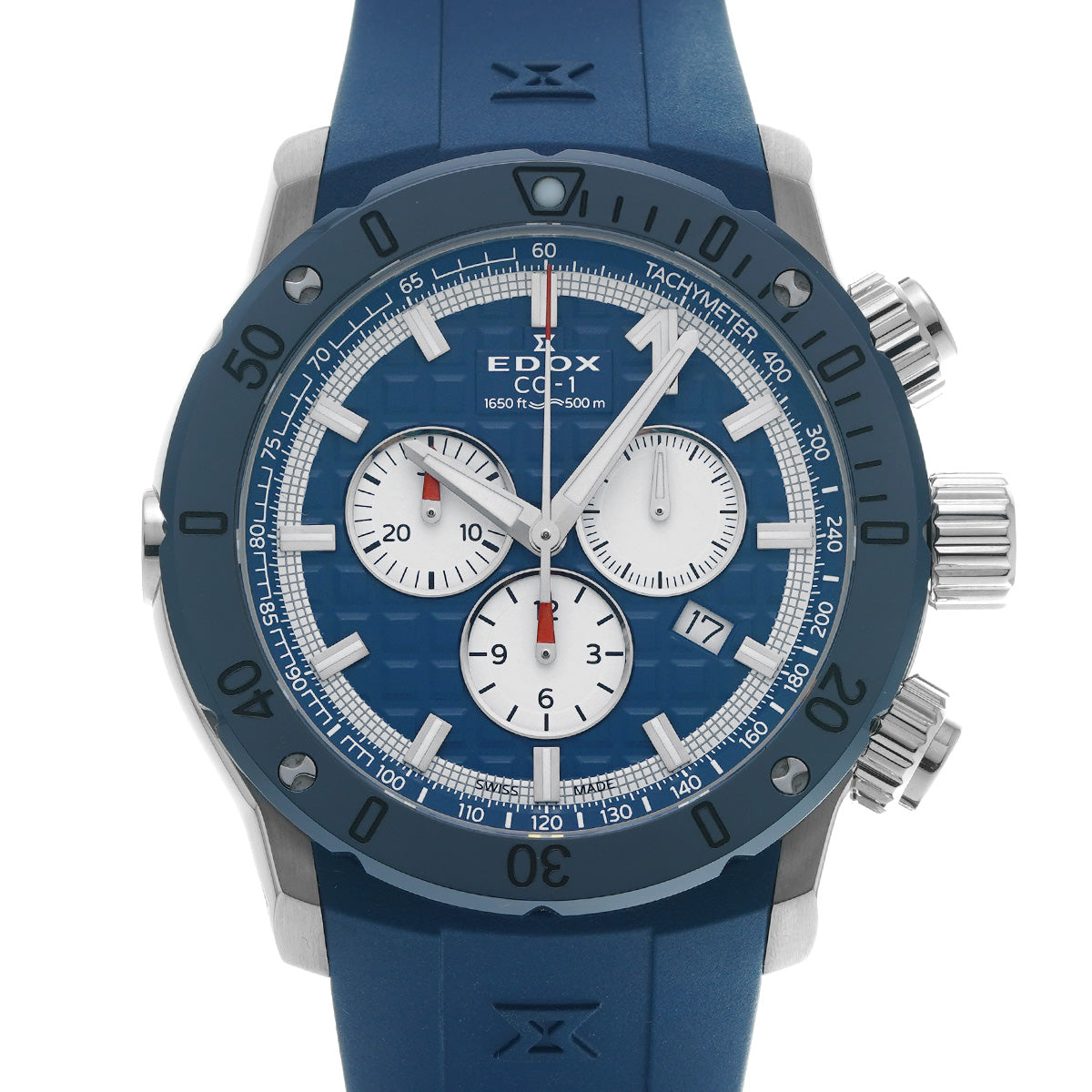 Chrono Offshore 1 10221-3BU9 Blue/White EDOX Men's [Pre-Owned].