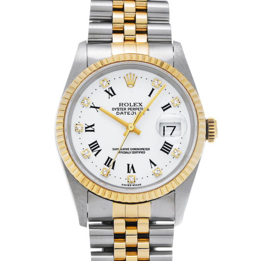 DATE JUST 16233G T (manufactured in 1997) White/Diamond ROLEX Men's [Pre-Owned].
