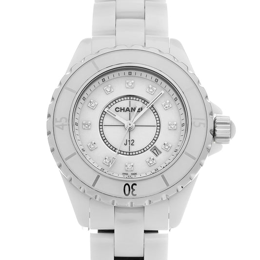 J12 33MM H1628 White/Diamond CHANEL Ladies [Pre-owned].