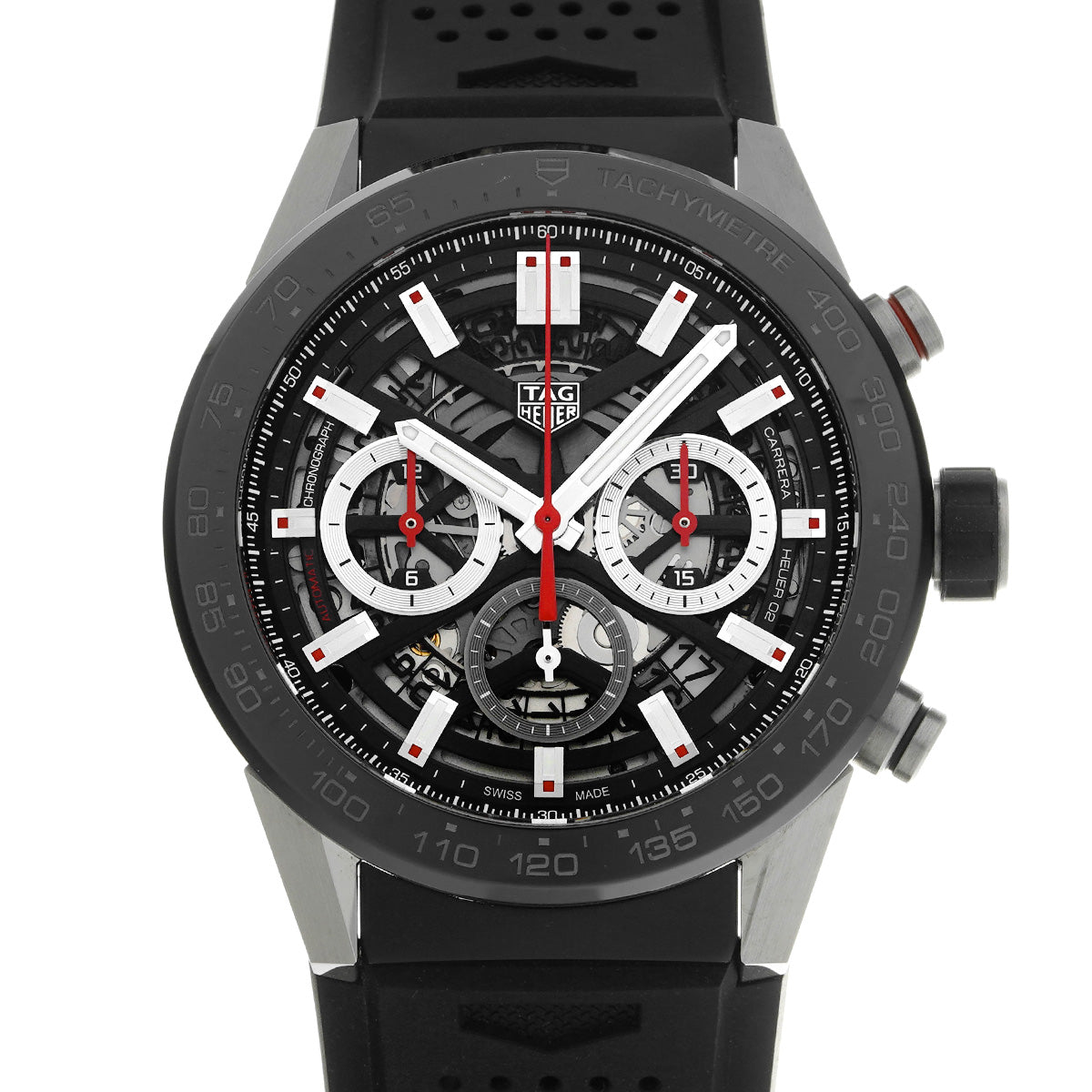 CARRERA CALIBRE HEUER 02 Chronograph CBG2A10.FT6168 Black TAG HEUER Men's [Pre-Owned].