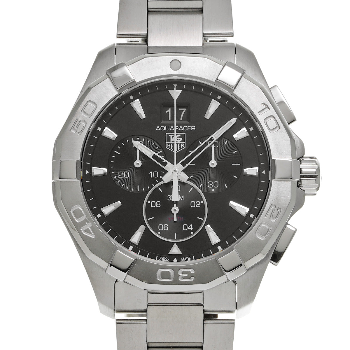 Aquaracer Quartz Chronograph CAY1110.BA0927 Black TAG HEUER Men's [Pre-Owned]