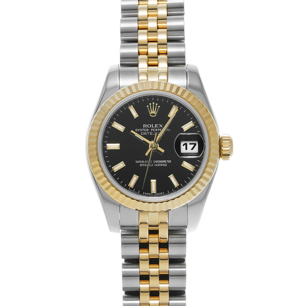 DATE JUST 179173 Random Serial Black ROLEX Ladies [Pre-owned].