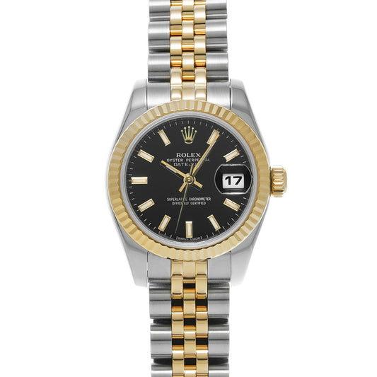 DATE JUST 179173 Random Serial Black ROLEX Ladies [Pre-owned].