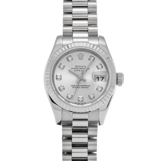 DATE JUST 179179G Y (made around 2002) Silver/Diamond ROLEX Ladies [Pre-Owned].