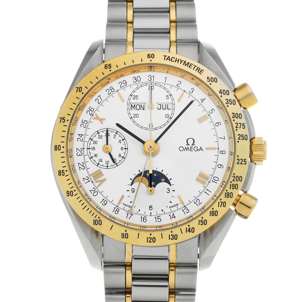 Speedmaster Triple Calendar Moonphase 3331.20 White OMEGA Men's [Pre-Owned].