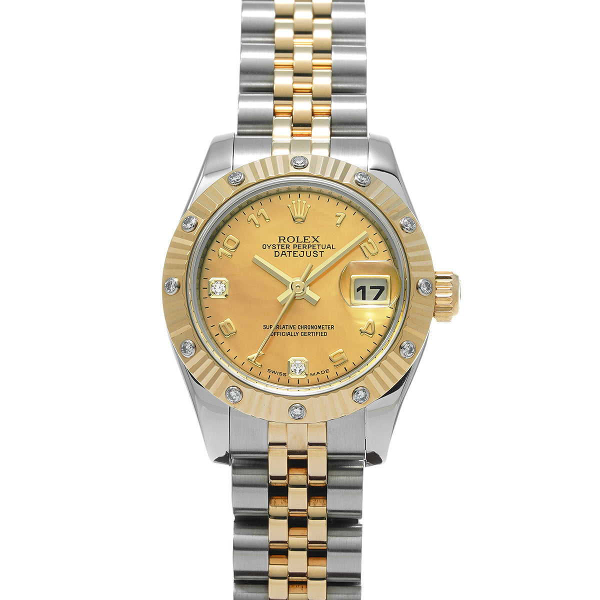 DATE JUST 179313 D (manufactured circa 2006) Yellow MOP/Diamond ROLEX Ladies [Pre-Owned].