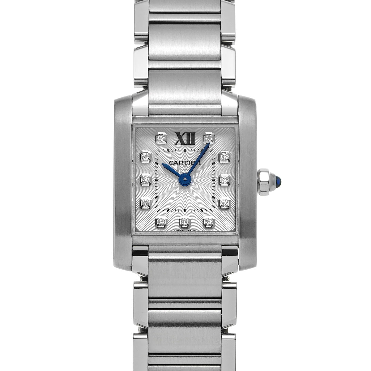 Tank Francaise SM WE110006 Silver / Diamonds CARTIER Ladies [Pre-owned]