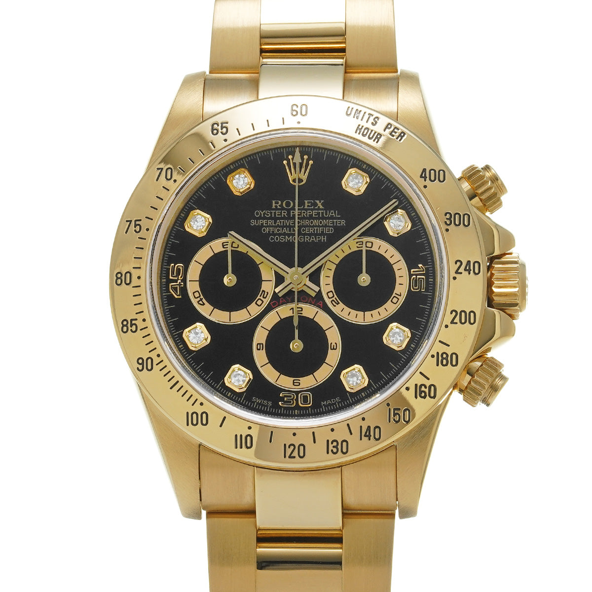 Cosmograph Daytona 16528G A (manufactured circa 1998) Black/Diamond ROLEX Men's [Pre-Owned].