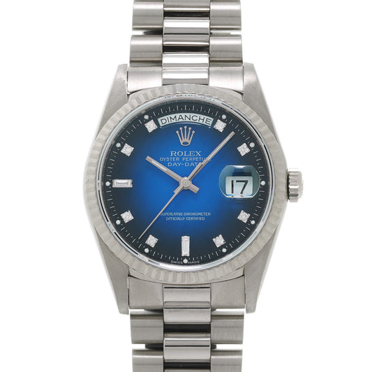 Day Date 18239A X (manufactured circa 1991) Blue Gradation/Diamond ROLEX Men's [Pre-Owned].