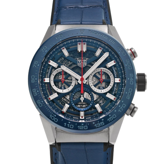 CARRERA Calibre Heuer 02 Chronograph CBG2A11.FC6460 Blue TAG HEUER Men's [Pre-Owned].