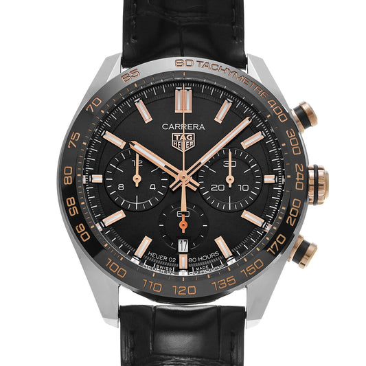 CARRERA Chronograph Calibre 02 CBN2A5A.FC6481 Black TAG HEUER Men's [Pre-Owned].