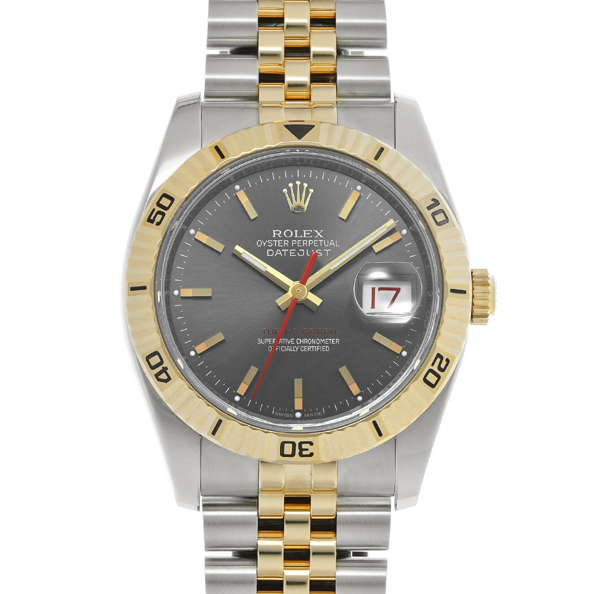 116263 DATE JUST TURNOGRAPH F (circa 2004) Gray ROLEX Men's [Pre-Owned].